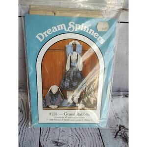 Vintage Dream spinners sewing pattern Grand Rabbits 30" draft stoppers 1988